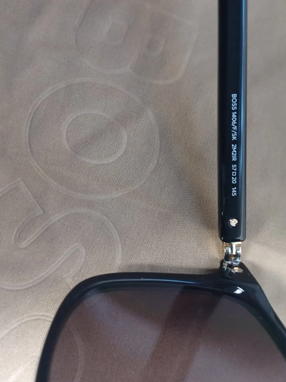 Hugo Boss Sunglasses BOSS 1406/F/SK 02M2 IR Black Gold Men Luxury Square NIB 57m